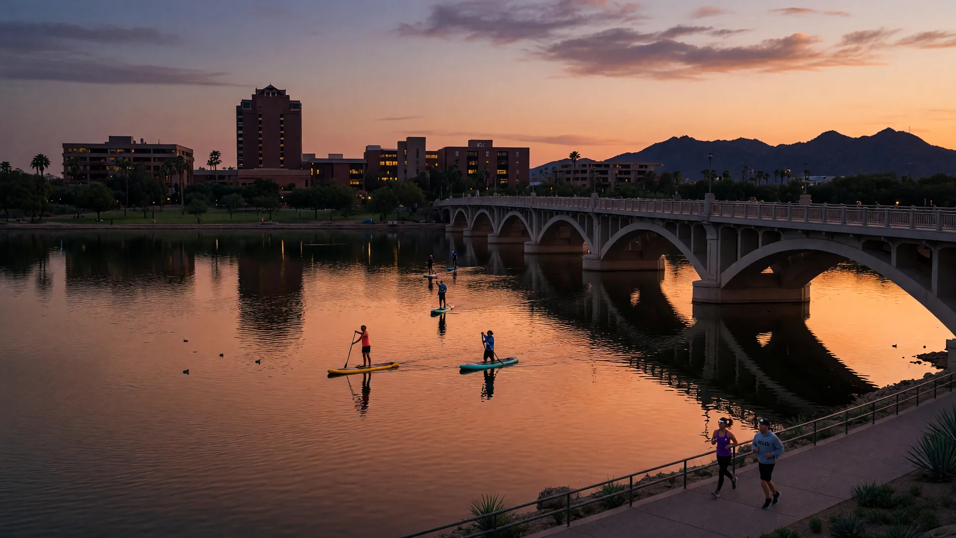 Sunny Tempe neighborhood scenery, Phoenix metro area