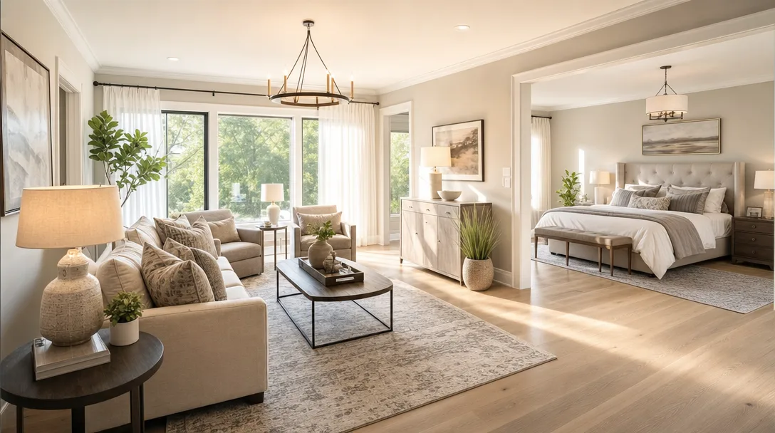 Spacious single-level living area with accessible design