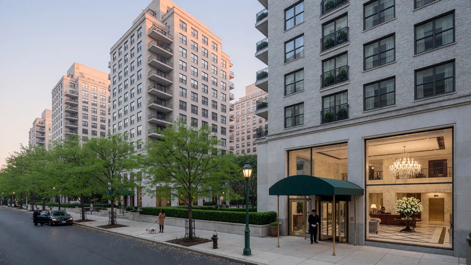 Luxury high-rise condominium building in Rittenhouse Square Philadelphia