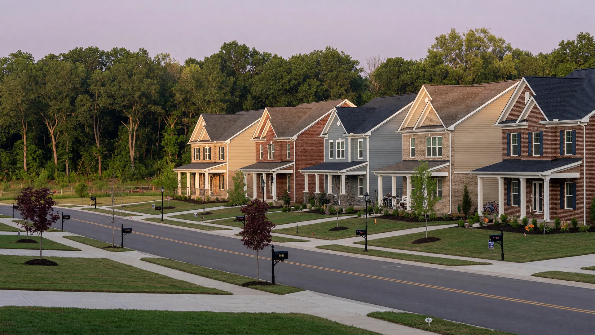 New construction traditional and craftsman homes in Lewis Center Ohio near Alum Creek