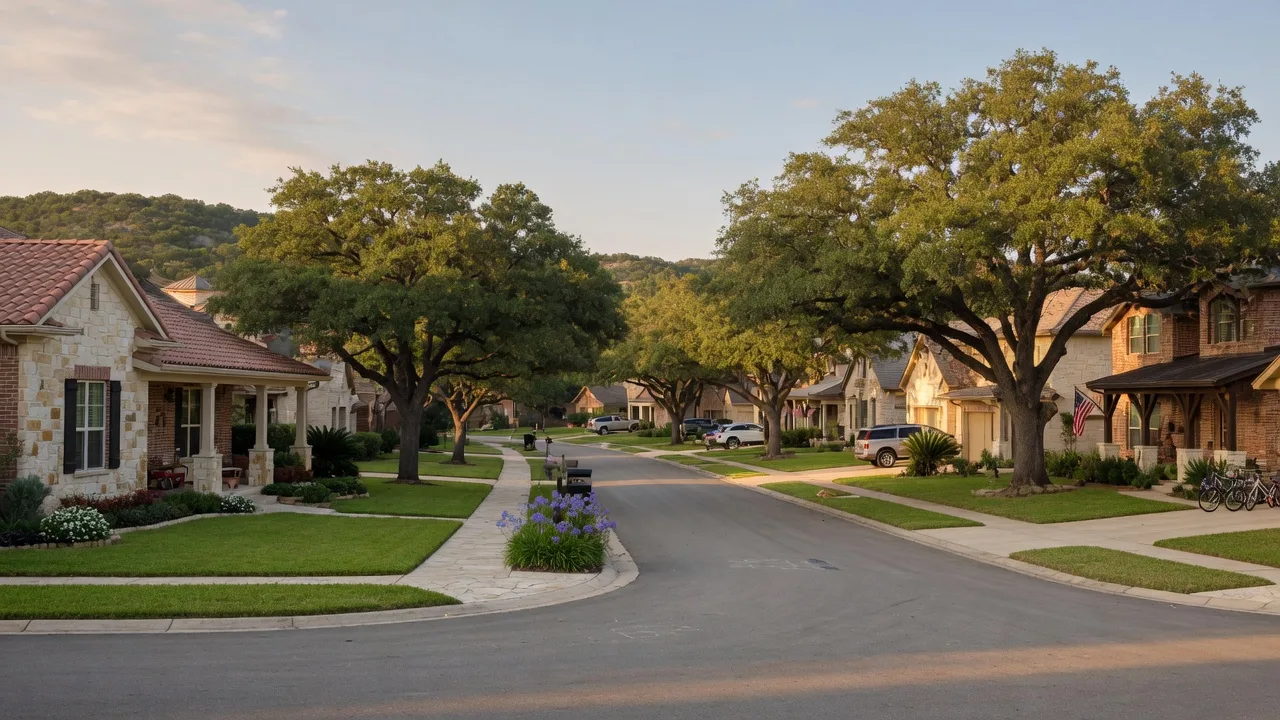 Quiet residential neighborhood in Boerne Texas