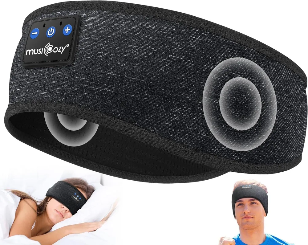 Diadema de auriculares de dormir Bluetooth 5.4, banda deportiva de audio inalámbrico de tela suave, fotografía de producto