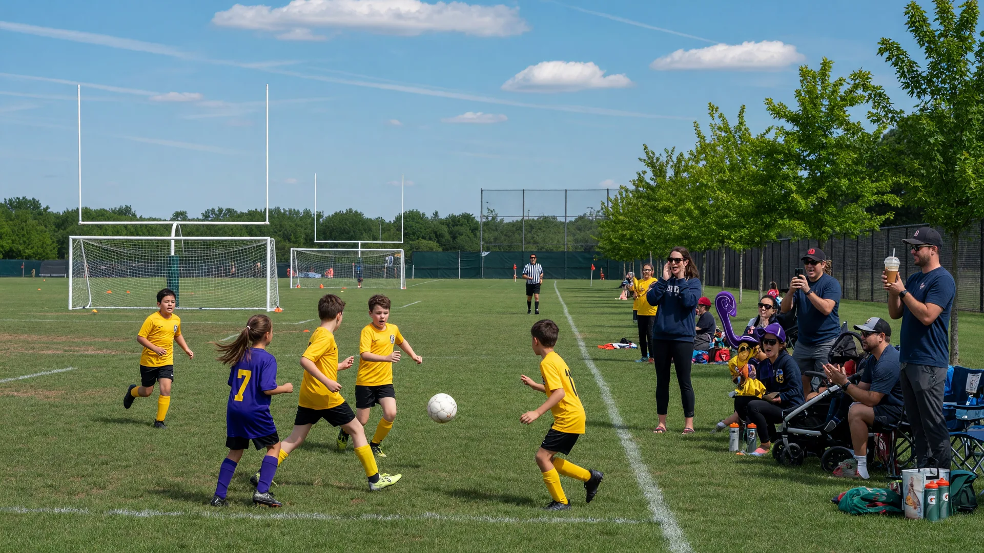 Youth soccer game at a Cherry Hill community park