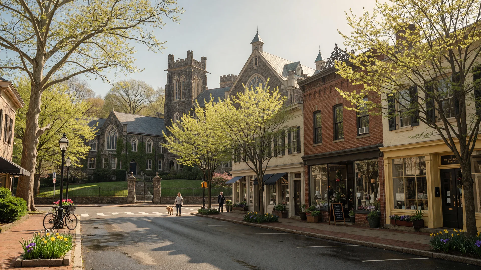 Historic Main Street in Lawrenceville, New Jersey