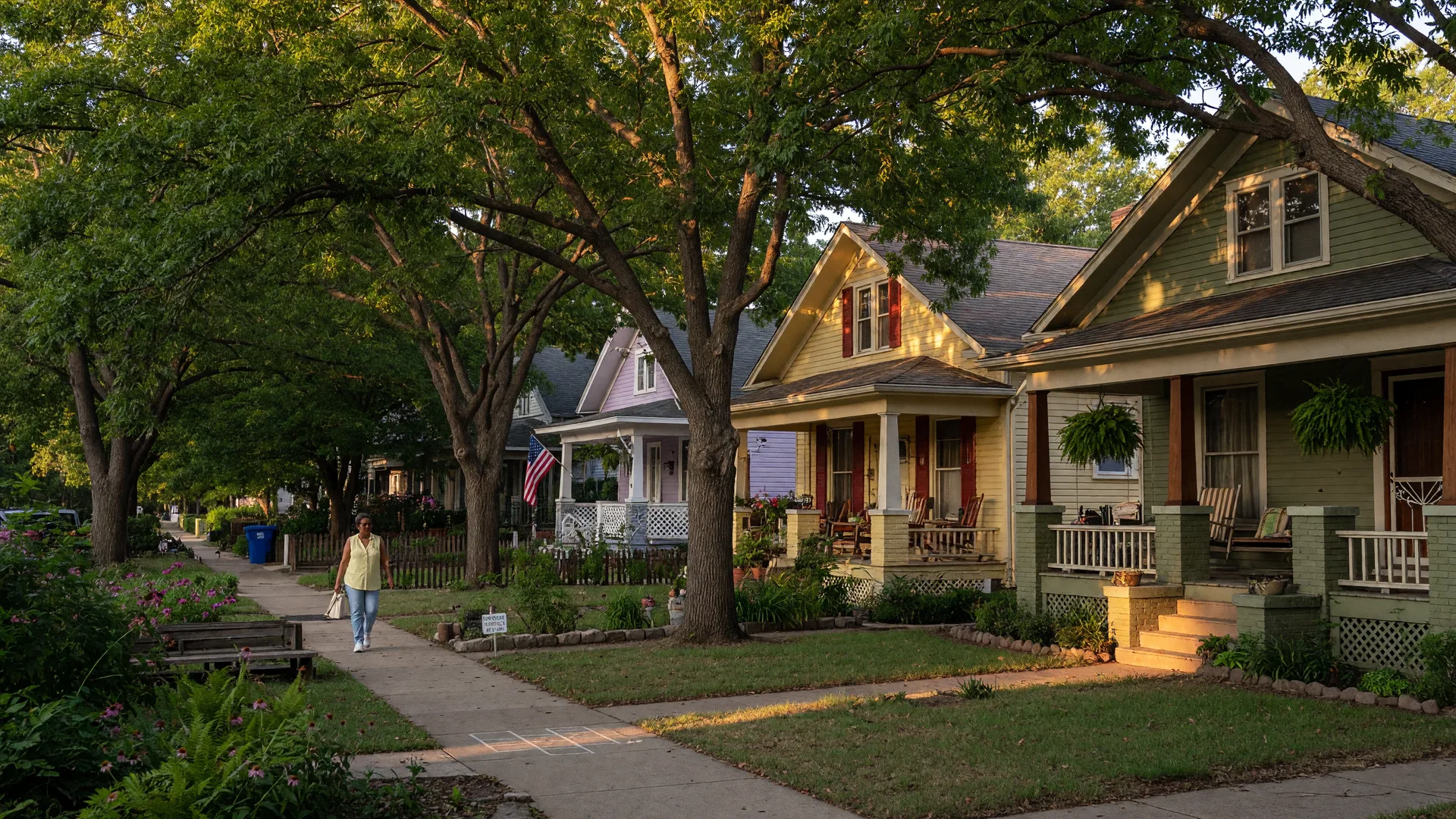 Homes and streetscapes in East Dallas, Texas