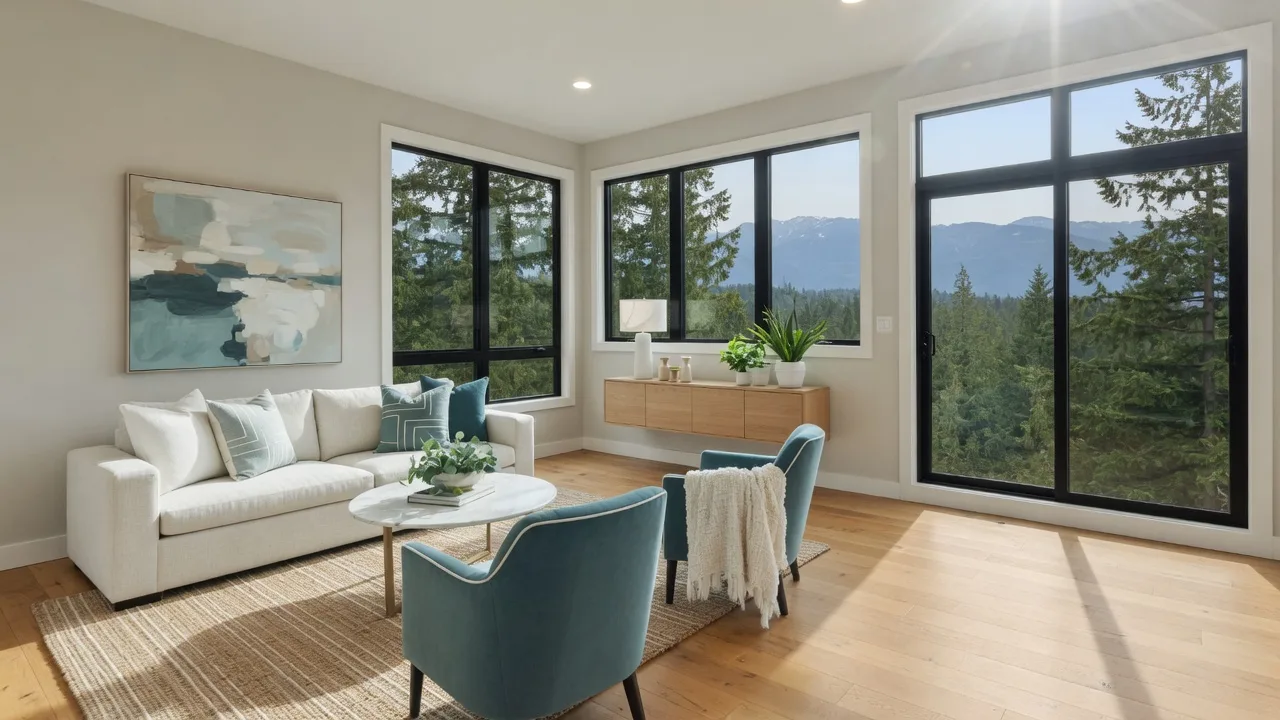 Bright Pacific Northwest living room