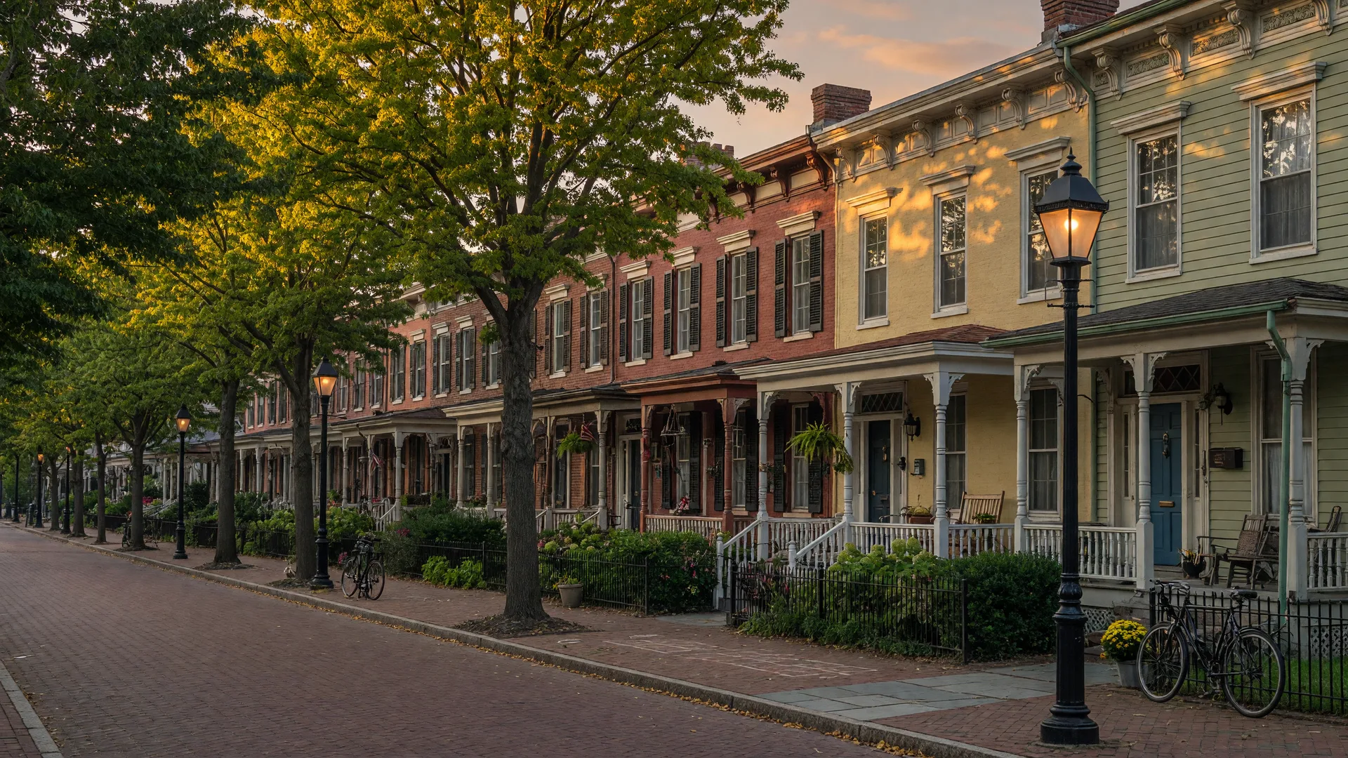 Historic district in South Jersey with tree-lined streets and preserved homes