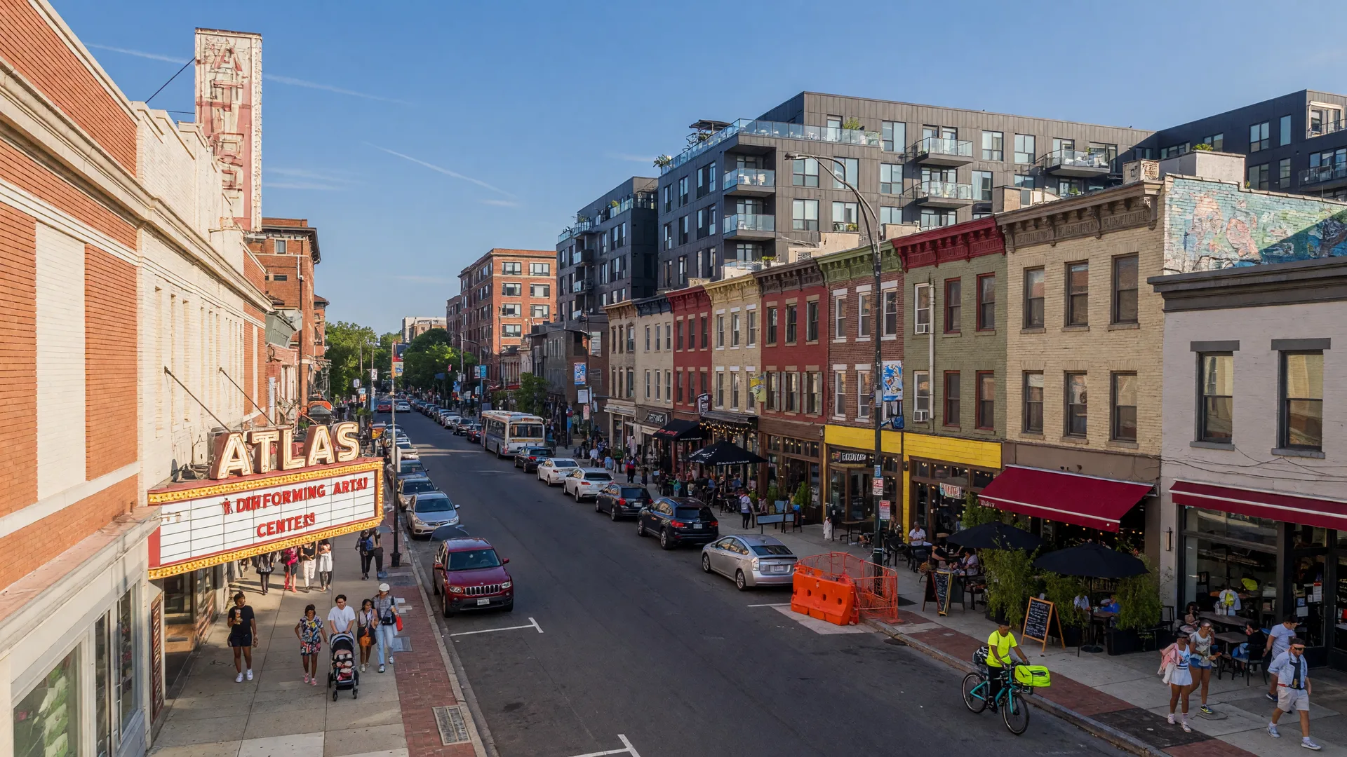 H Street NE with the Atlas Performing Arts Center, Washington, DC