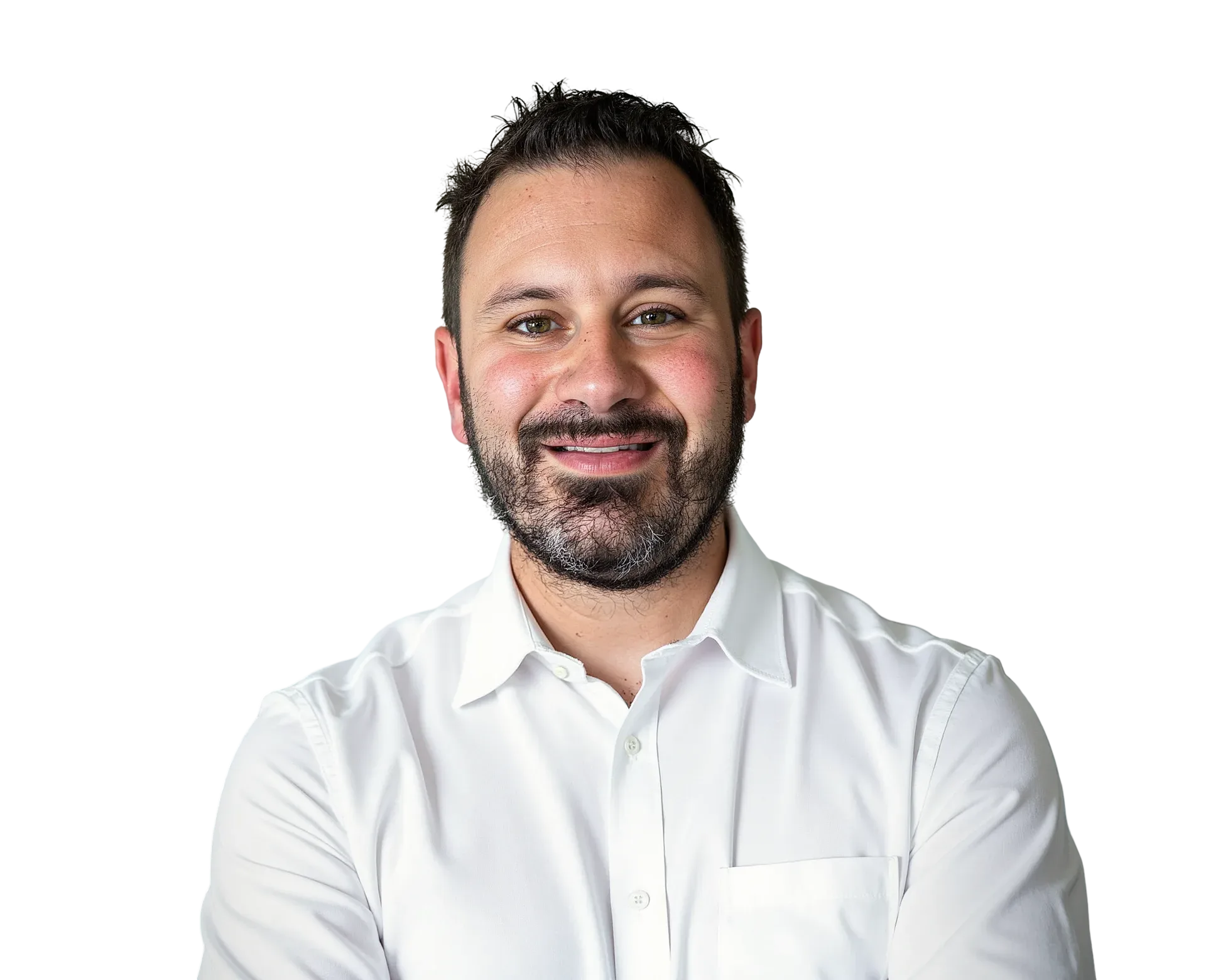 Matt Milia, CEO and Founder of Appointments Today, in a white button-down shirt