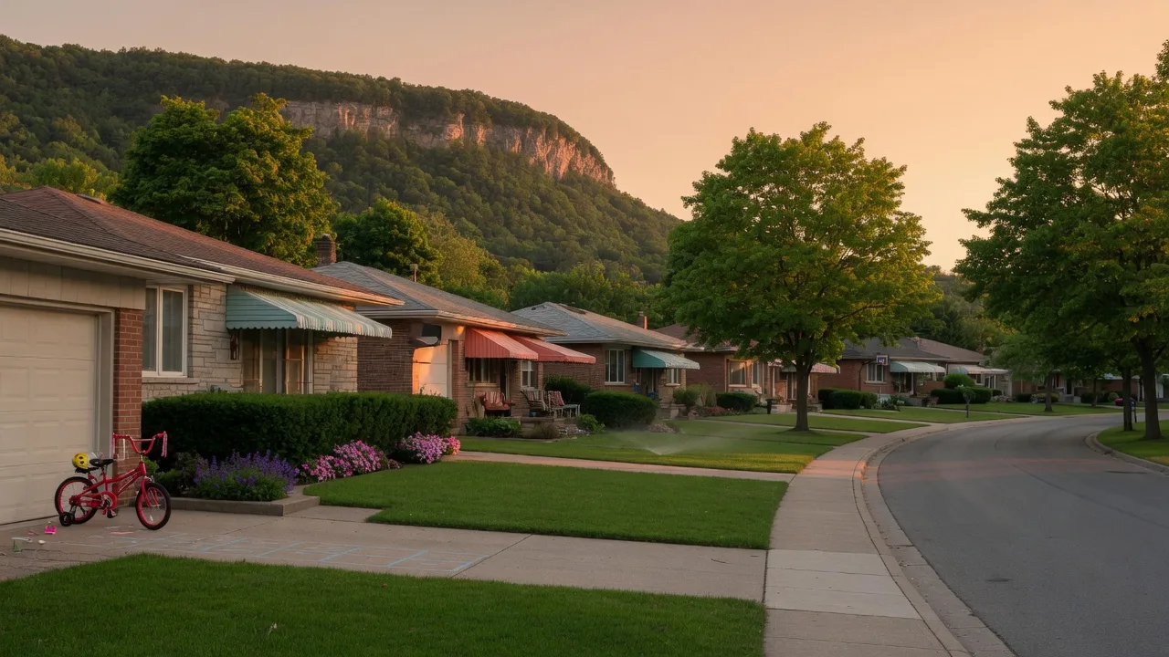 Quiet family-friendly street on the West Hamilton Mountain with mature trees