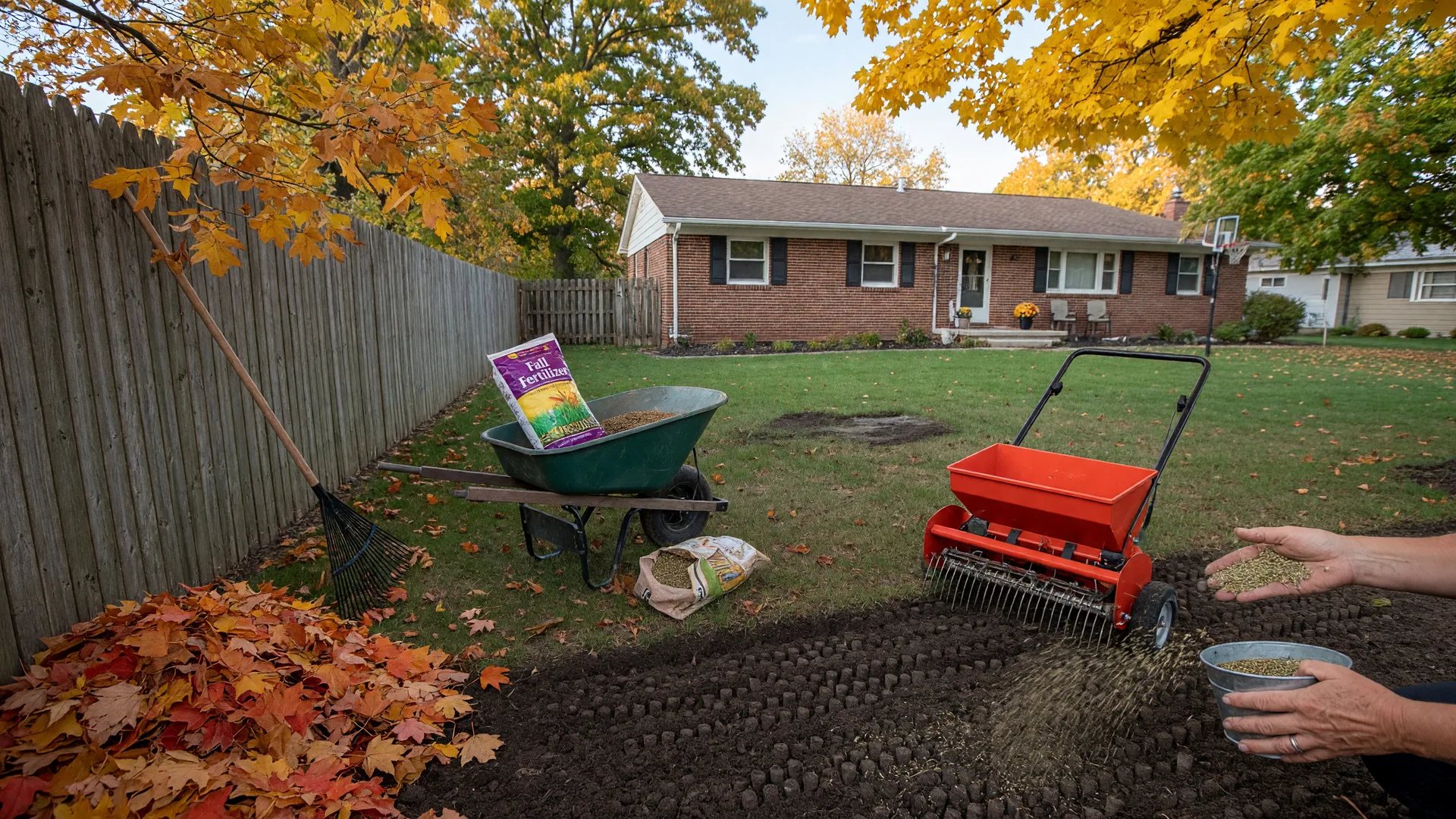 Michigan lawn and landscape prepared for fall