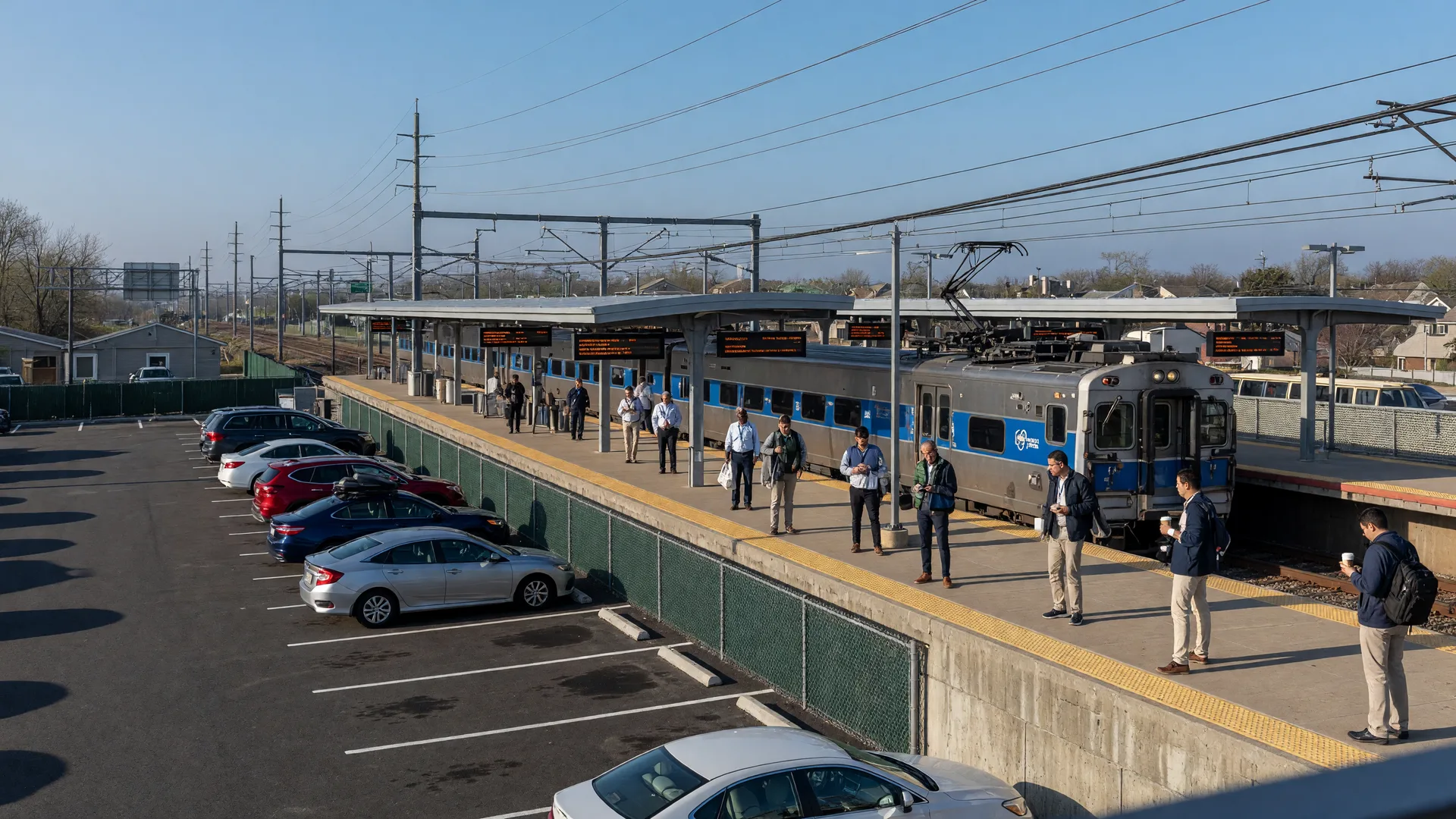 Commuter train at a New Jersey station