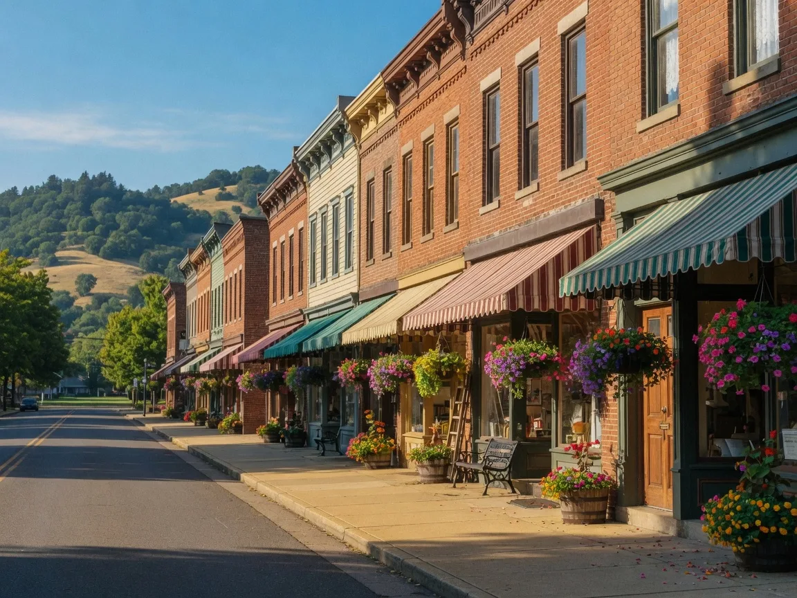 Historic main street in Jacksonville, Oregon