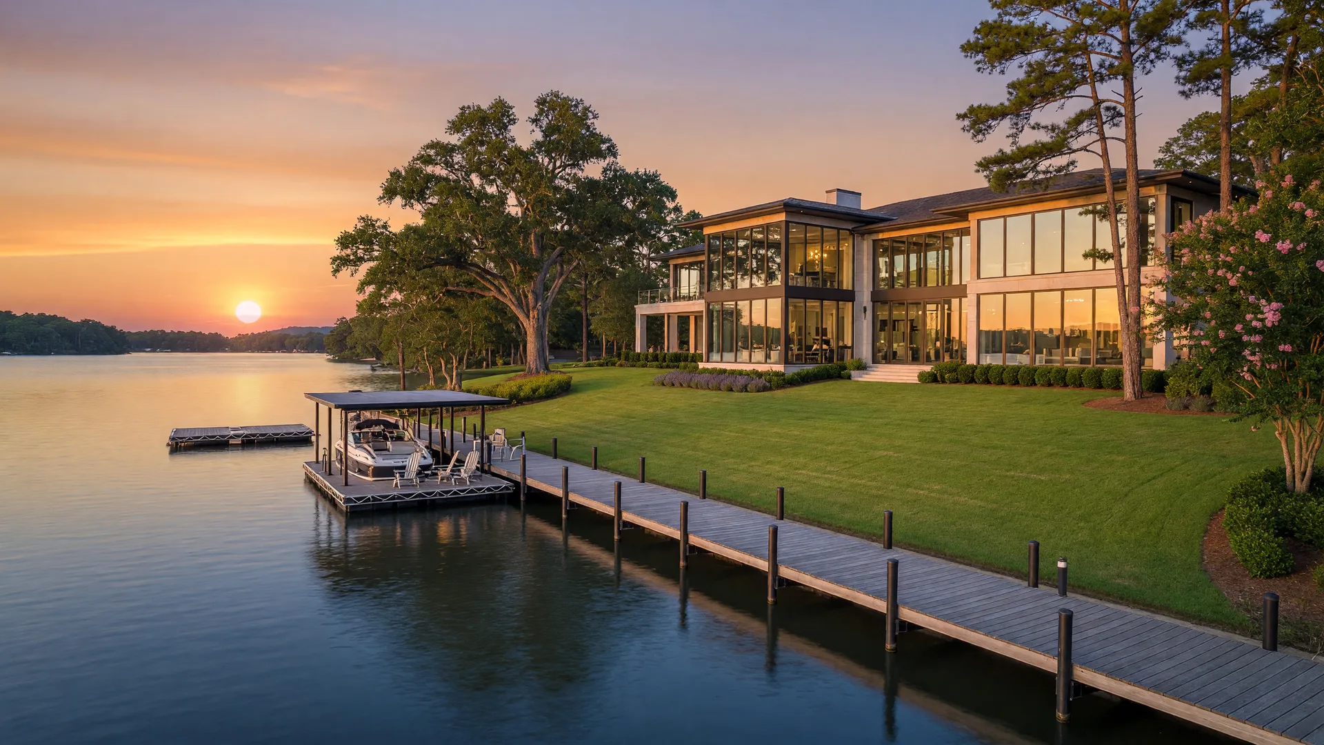 Luxury home with dock on Lake Norman