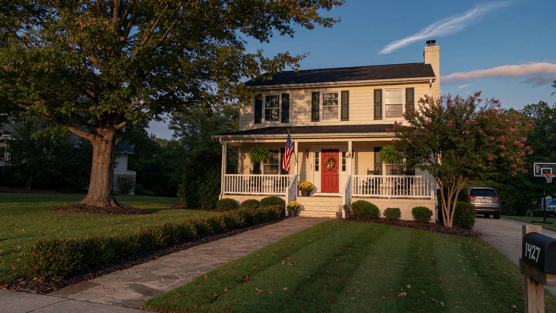 A welcoming single-family home in Dacula, Georgia at golden hour, representing the first-time homeownership milestone that the Georgia Dream program helps make attainable.