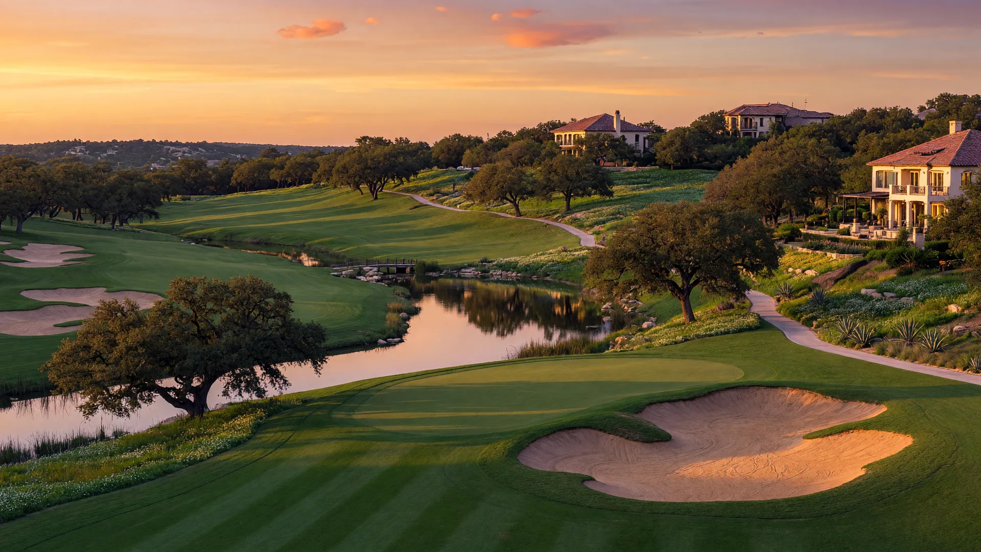 Championship golf course at Sun City Georgetown with rolling fairways and Texas Hill Country views