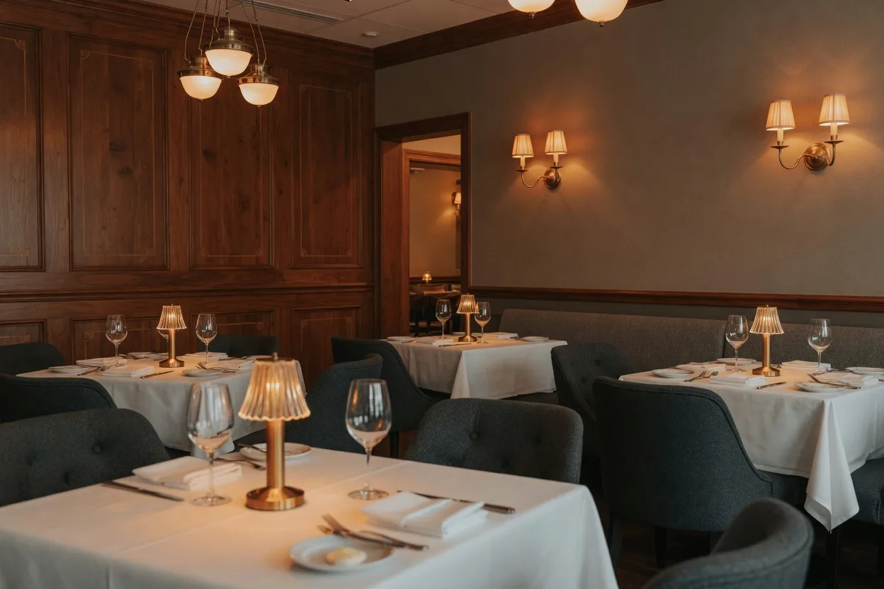 A warm, inviting dining scene in Potomac, Maryland