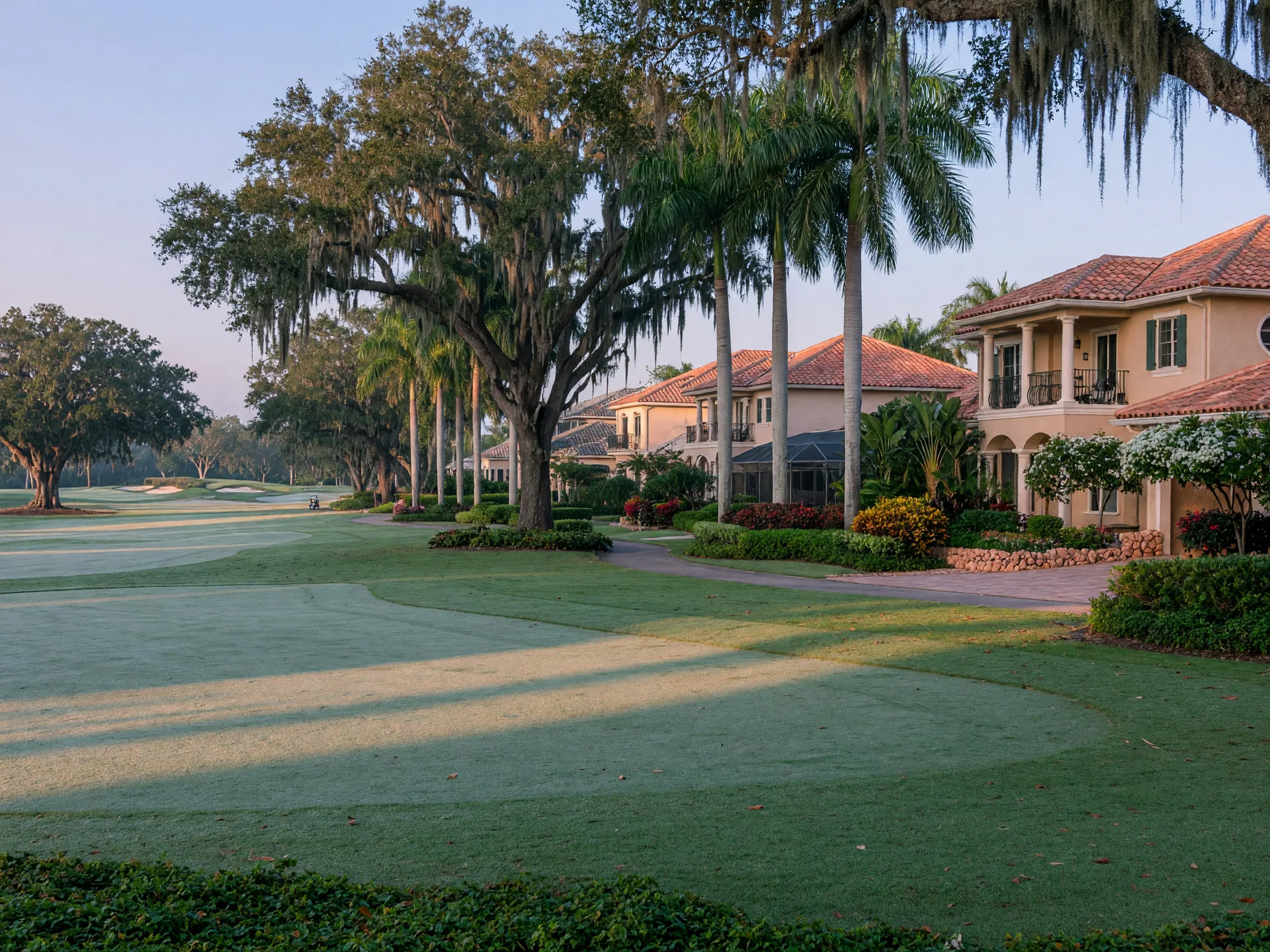 Golf and country club homes along a fairway in Fort Myers