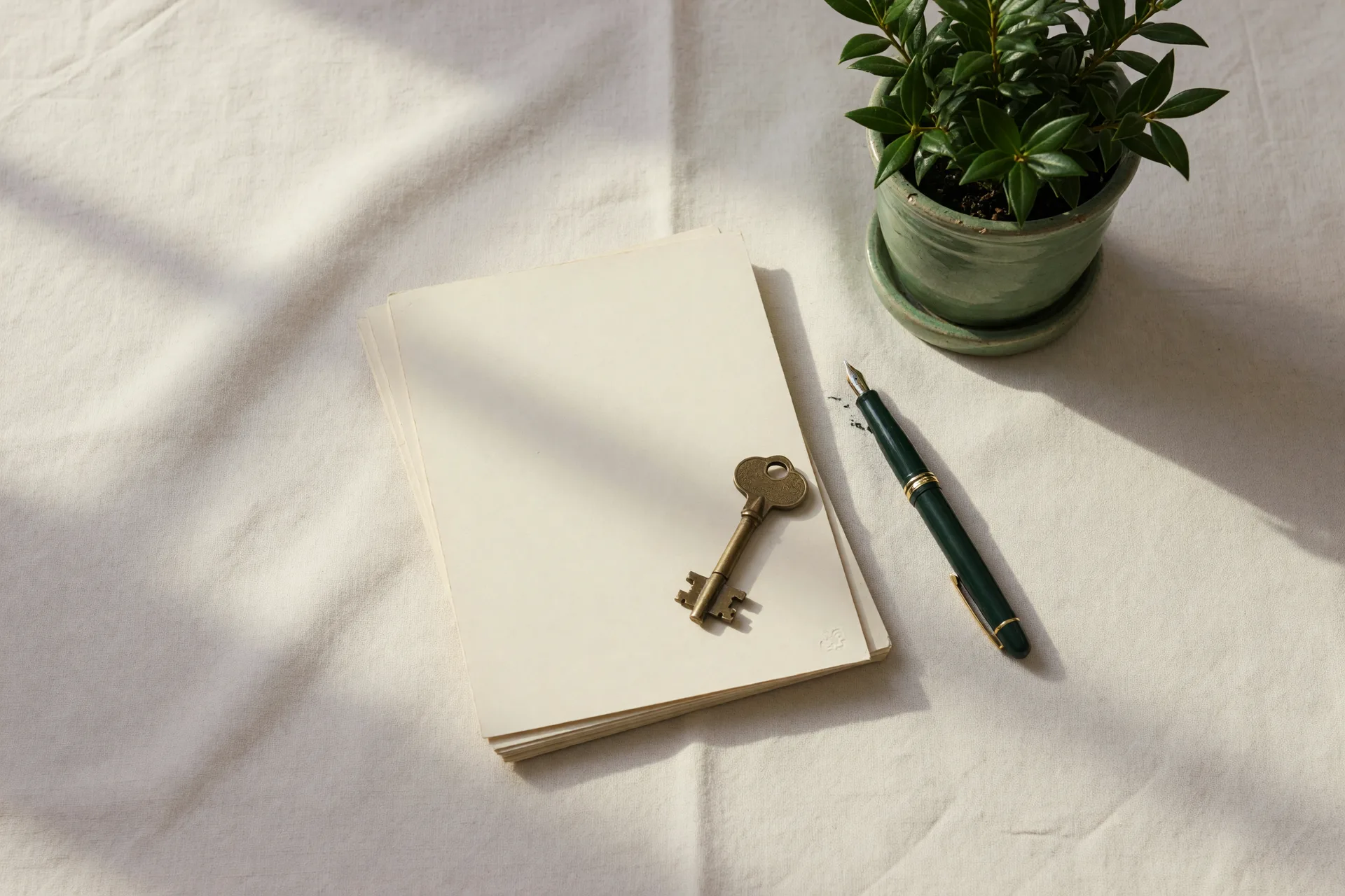 Real estate contract papers with a house key for a divorce sale