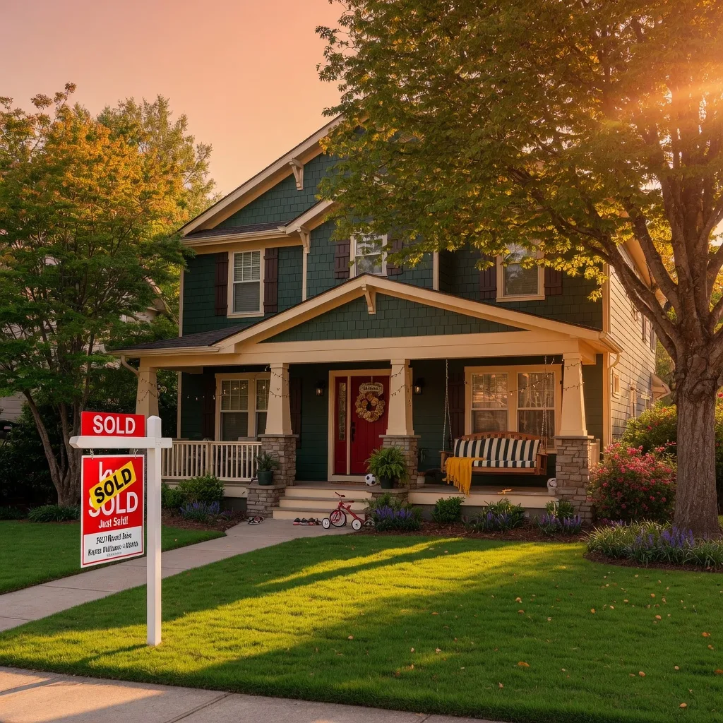 Sold sign in front of a craftsman home in NW Metro Atlanta