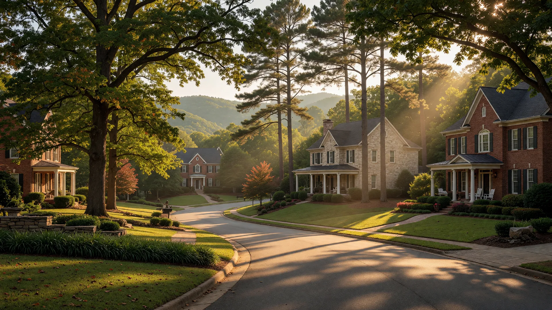 Family-friendly suburban neighborhood in the foothills of north Georgia
