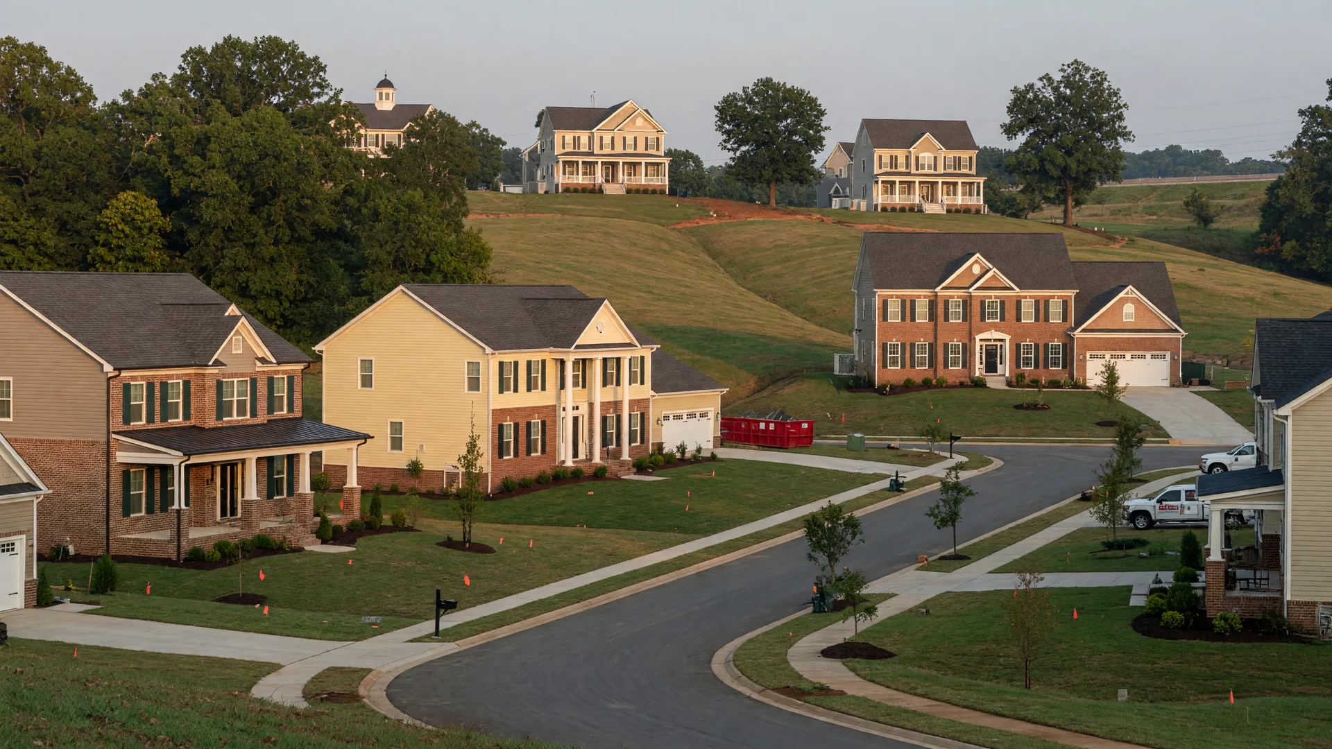 New construction craftsman and colonial homes in a Florence, Kentucky master-planned community with rolling Boone County terrain