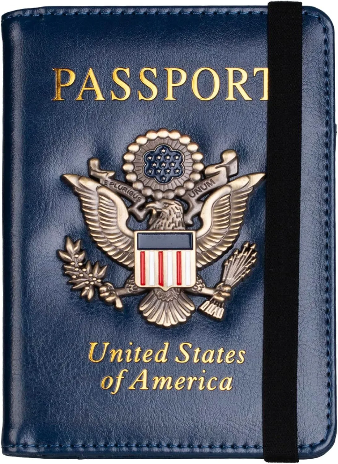 Portapasaporte con bloqueo RFID, cartera de viaje de cuero, fotografía de producto