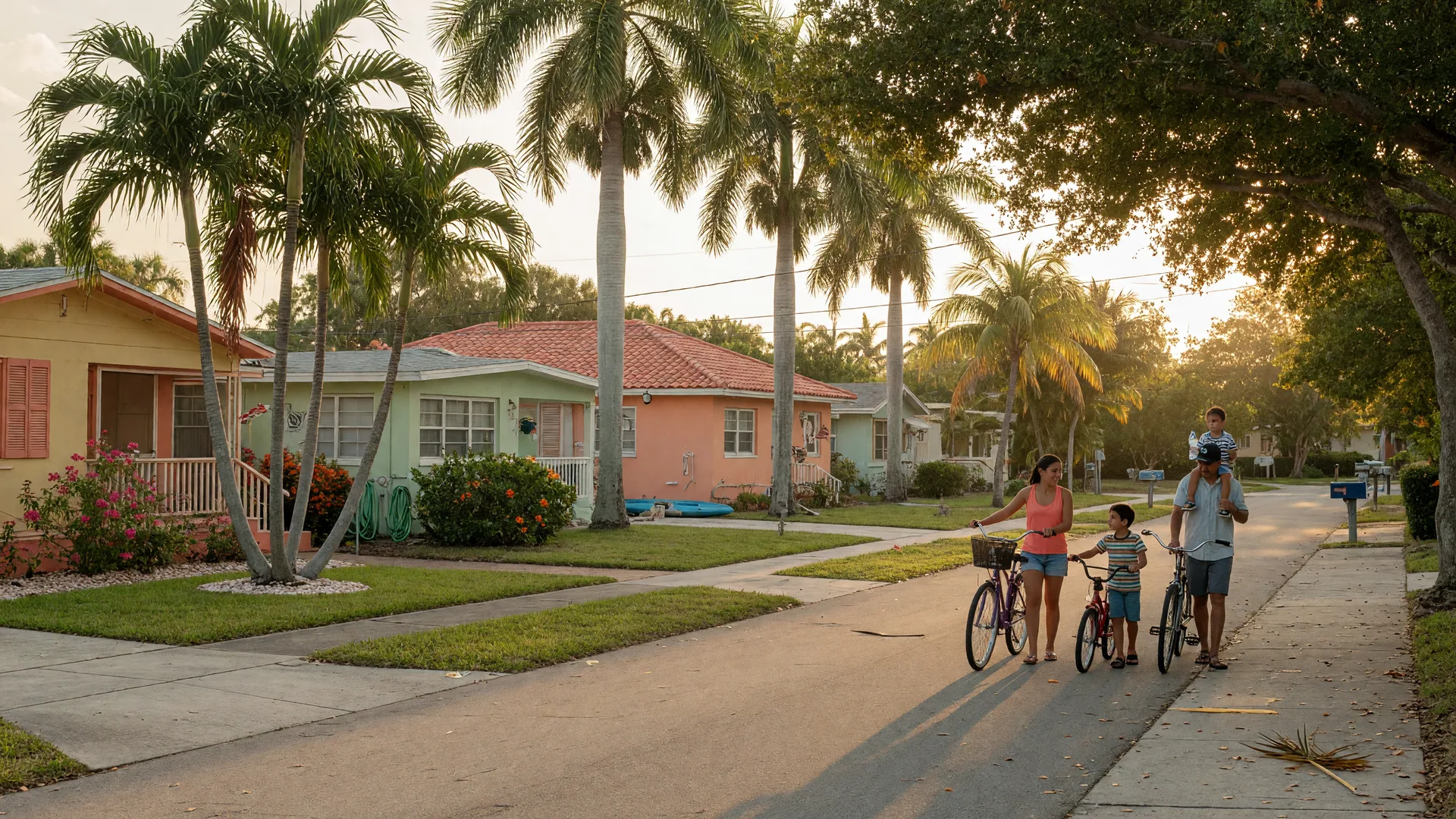 Aerial view of an affordable neighborhood in South Florida