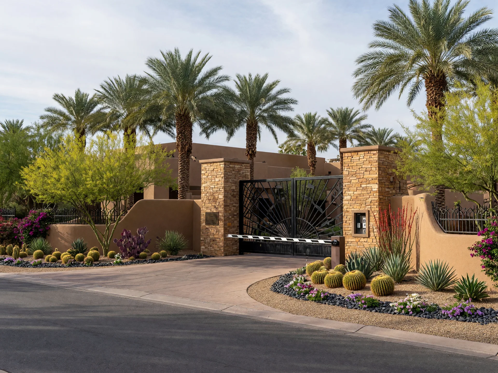 Whitewing guard-gated luxury community entrance in Gilbert Arizona
