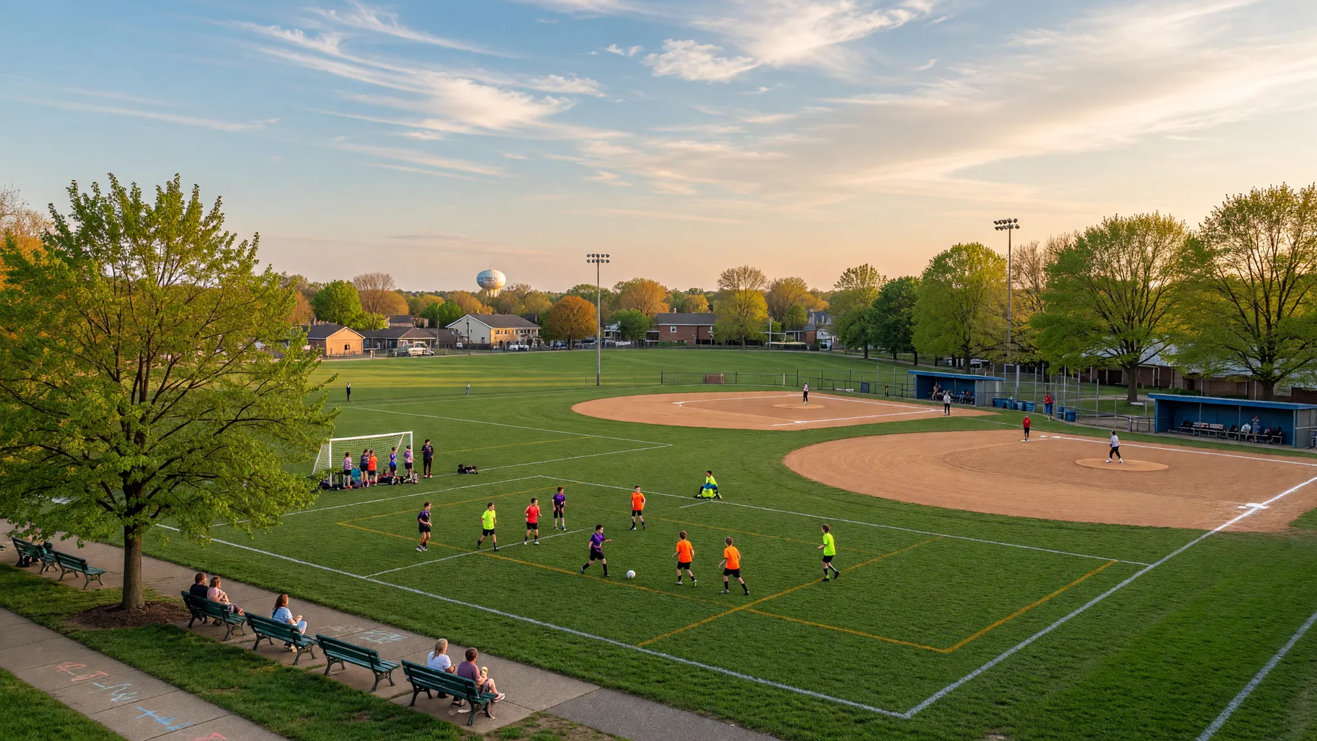 Youth sports complex in South Jersey with soccer fields and baseball diamonds