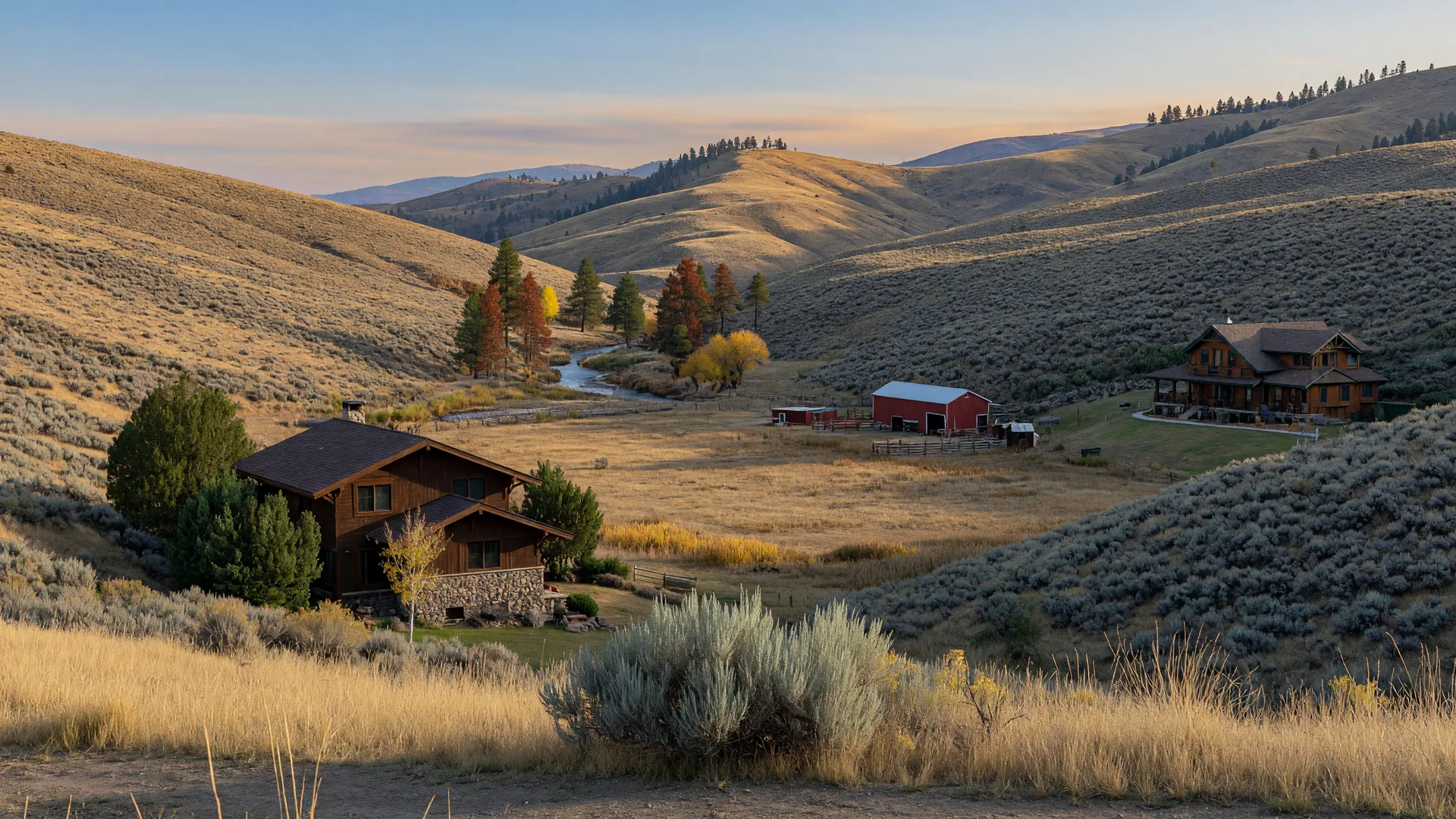 Illustrative aerial view of Hidden Springs in the Dry Creek Valley, north of Boise