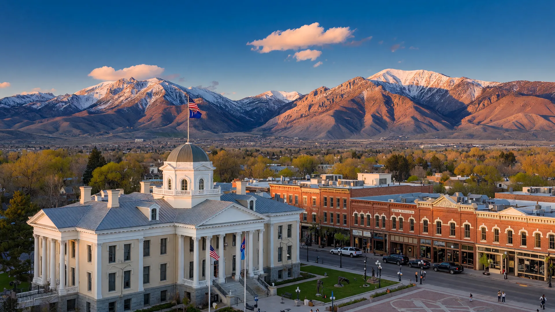 Carson City, Nevada with the Sierra Nevada mountains in the background