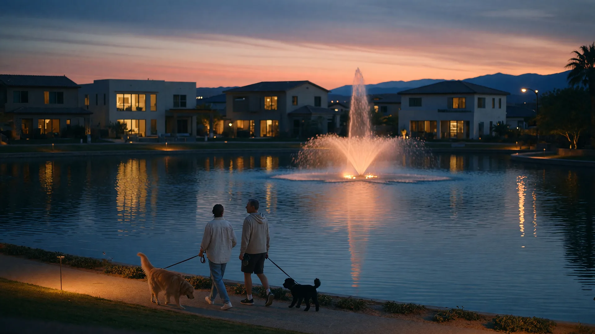 The Lakes' Everyday Rhythm: Lakeside Mornings, Fountain Evenings, and Waterfront Living