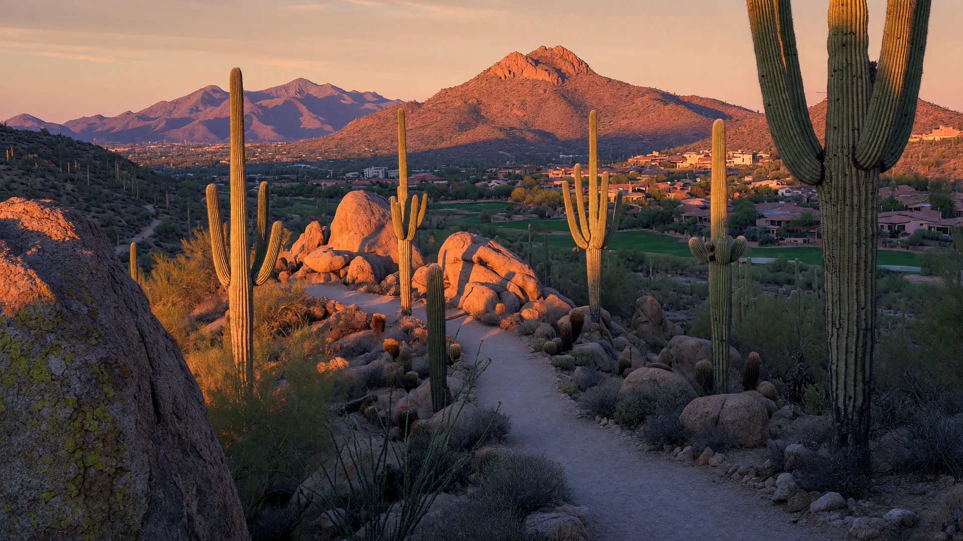 Sunny Scottsdale neighborhood scenery in the Phoenix metro area