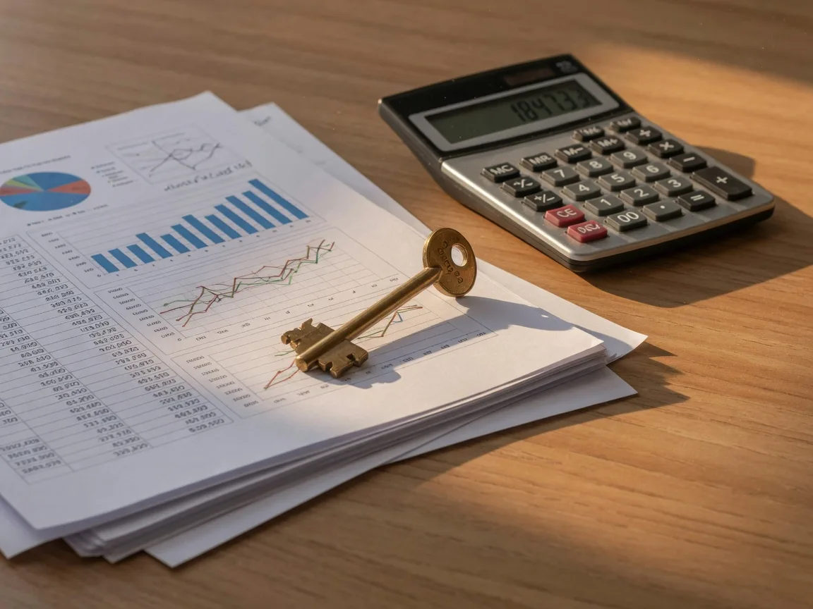 Inherited house key on financial documents representing capital gains tax planning for estate properties