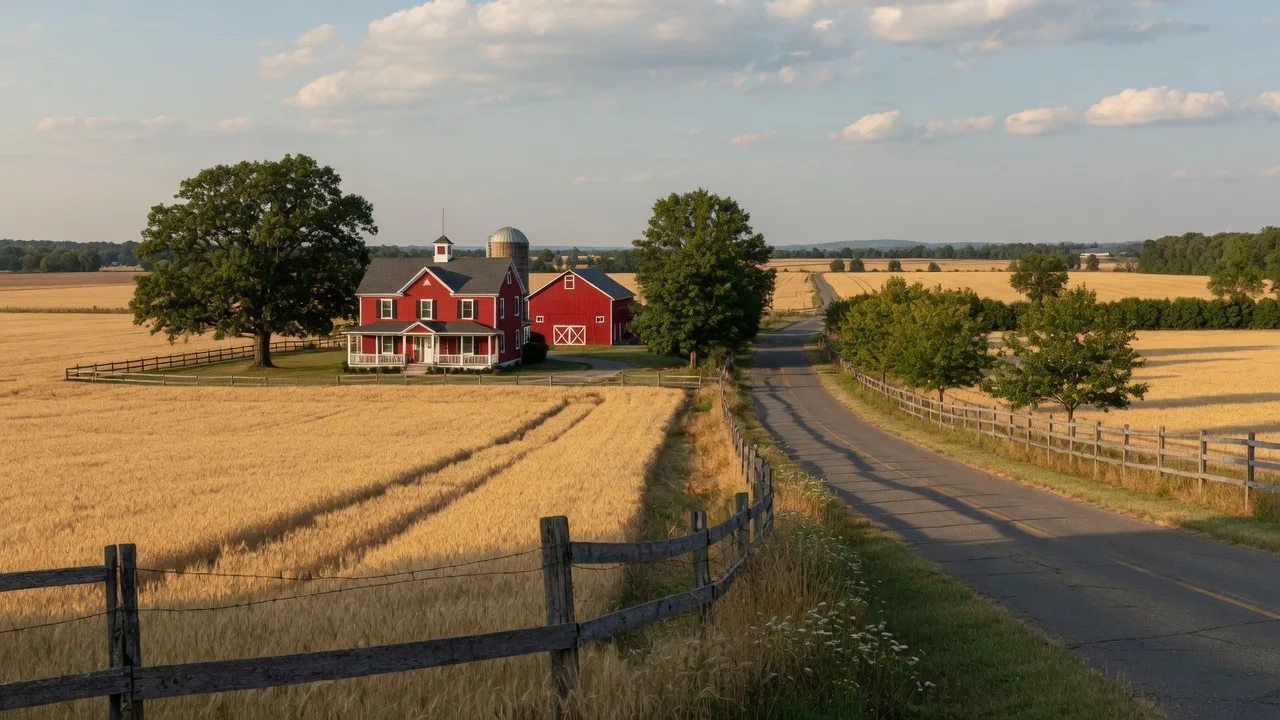 Open farmland and rural countryside of Elk Township, Gloucester County, New Jersey