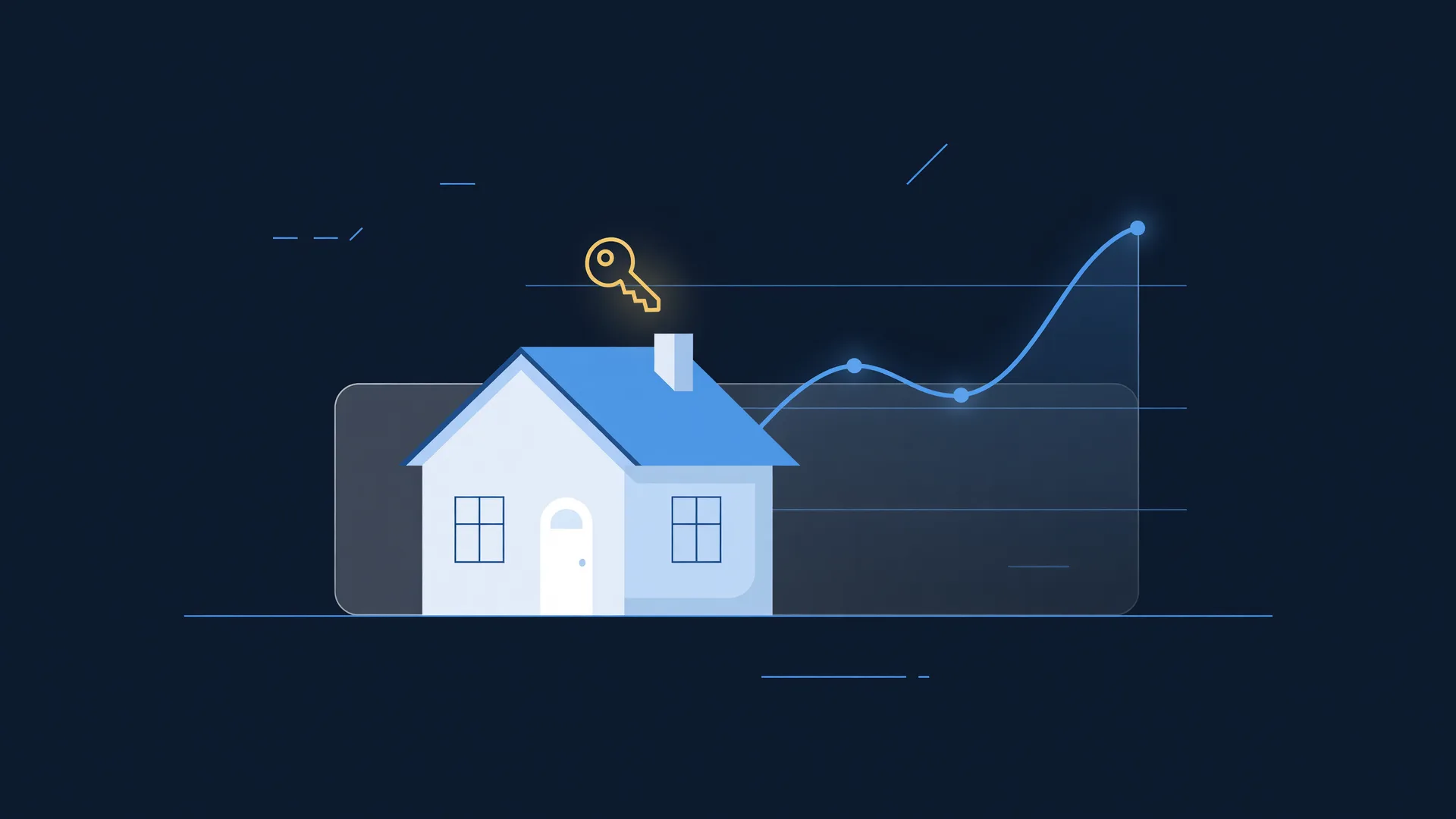 Flat vector illustration of homes and growth, representing investment property