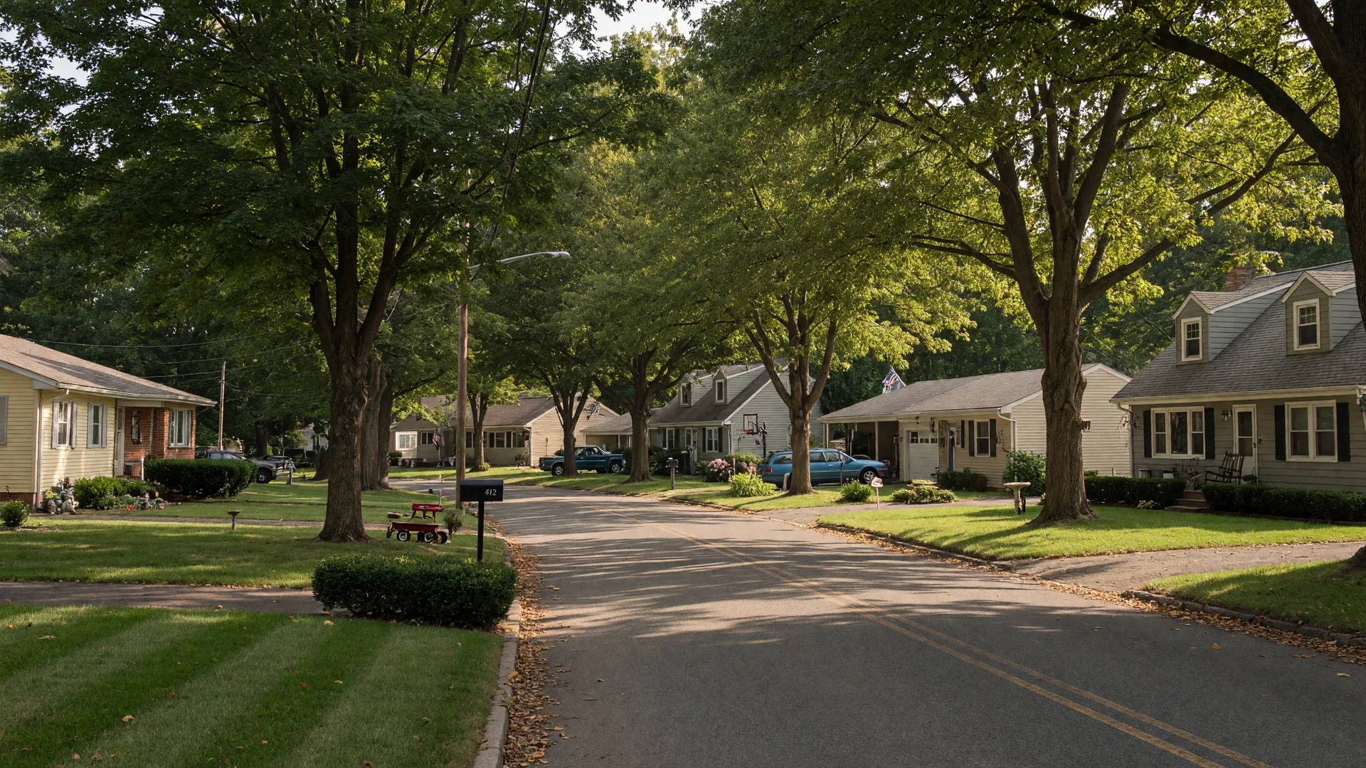 Quiet residential street in Magnolia, New Jersey