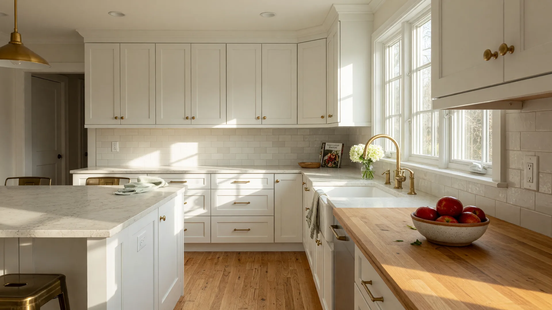 A bright, freshly prepared kitchen in a Connecticut home ready to sell