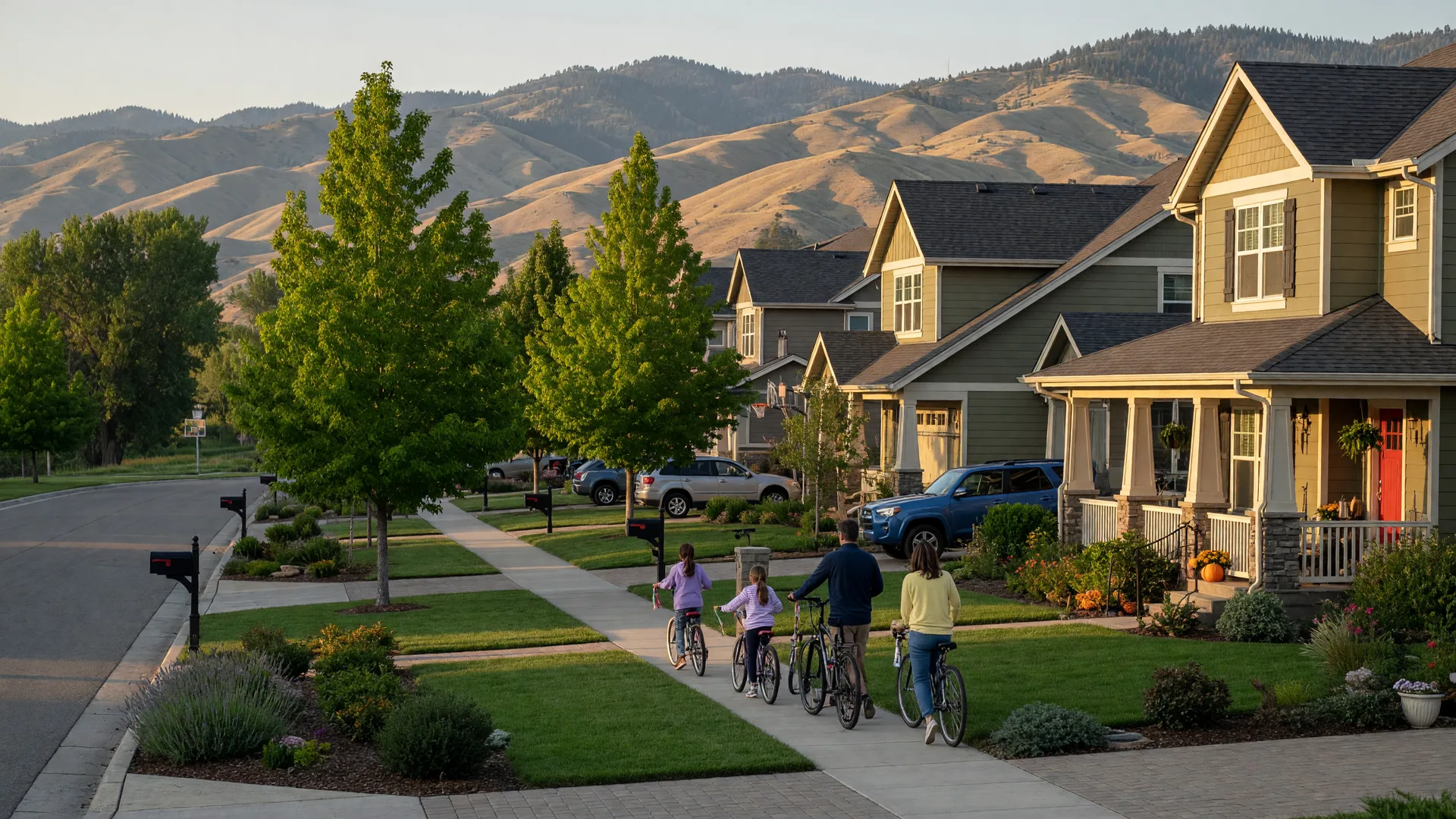 A Southeast Boise street with homes near a neighborhood park