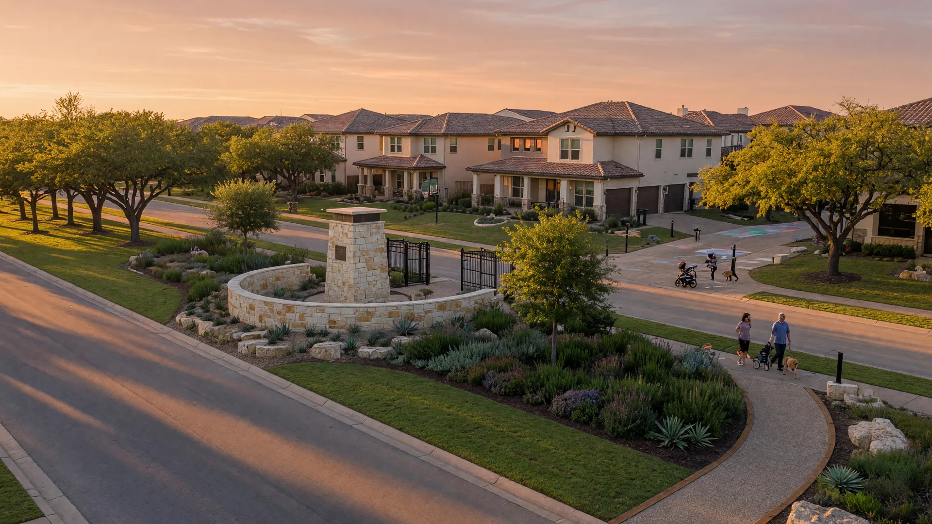 Modern suburban neighborhood in North San Antonio