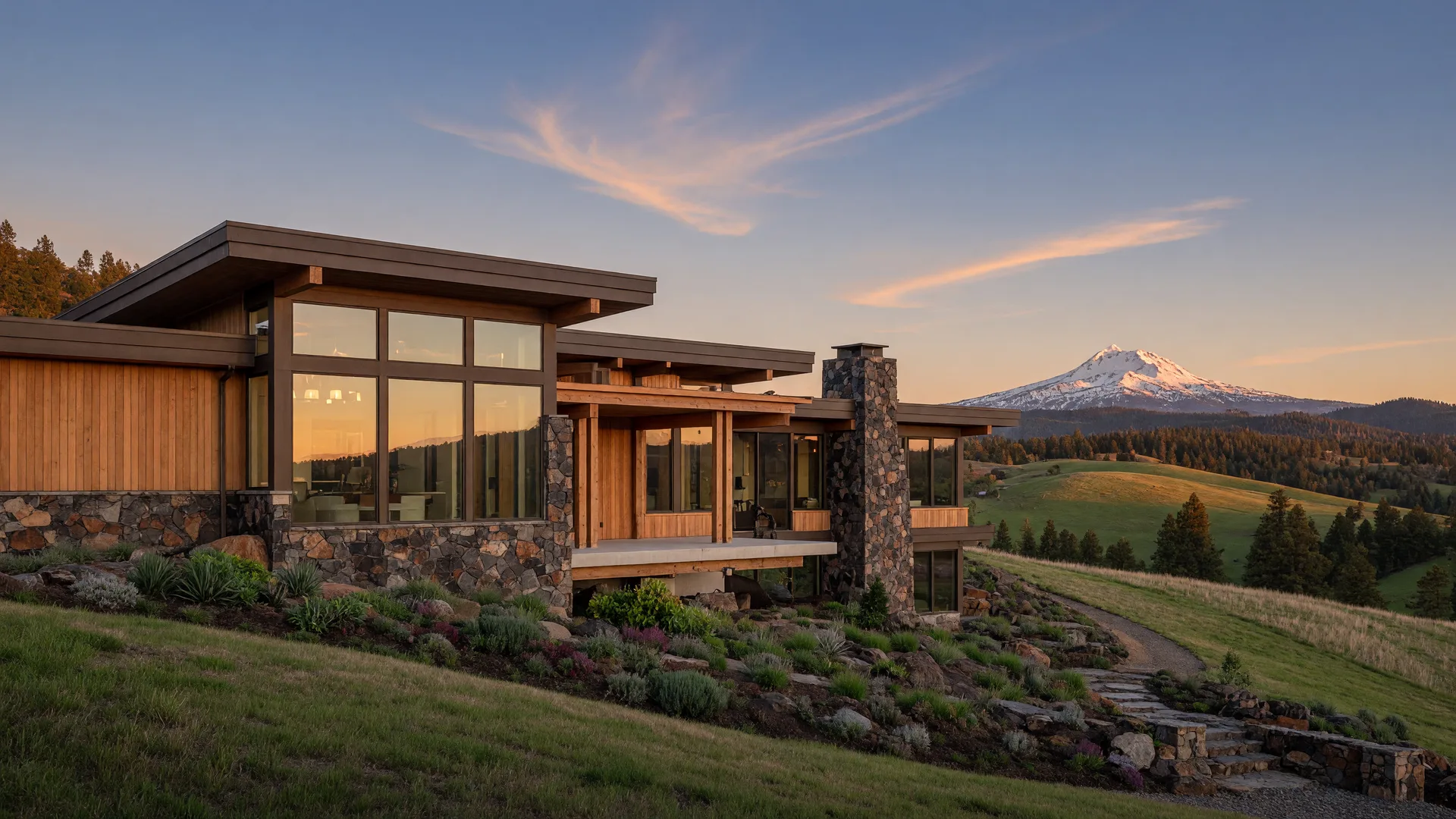 A new home in Southern Oregon with mountain views