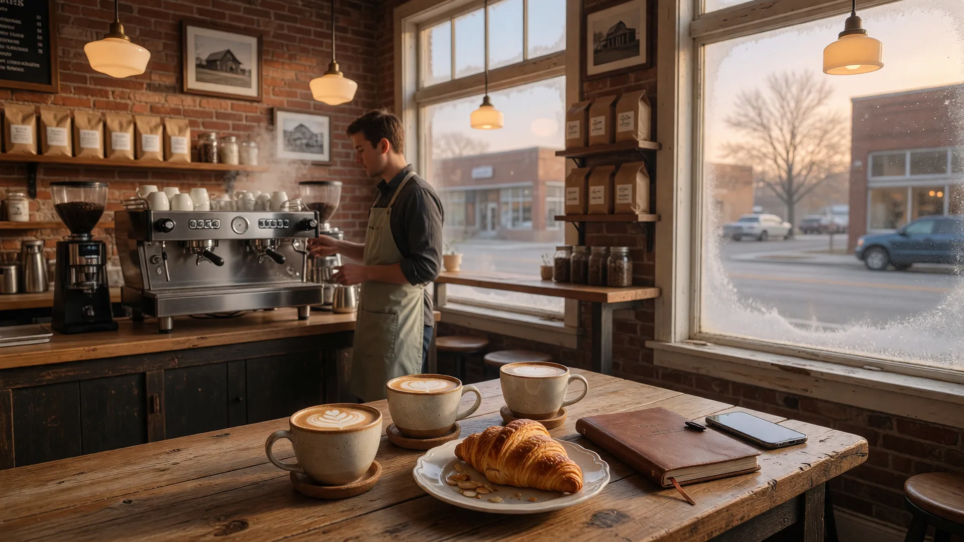 A cozy local coffee shop with fresh pastries in Mid-Michigan