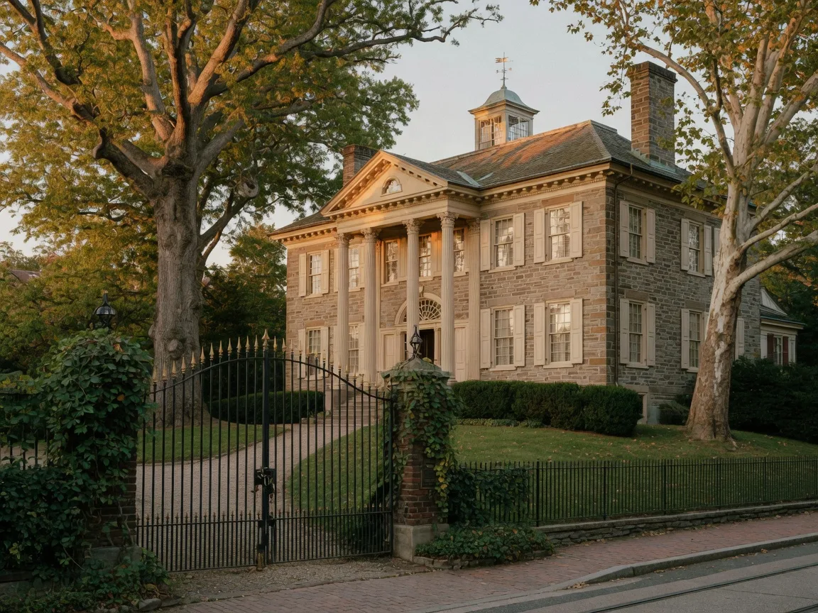 Grand colonial-era stone mansion in Germantown
