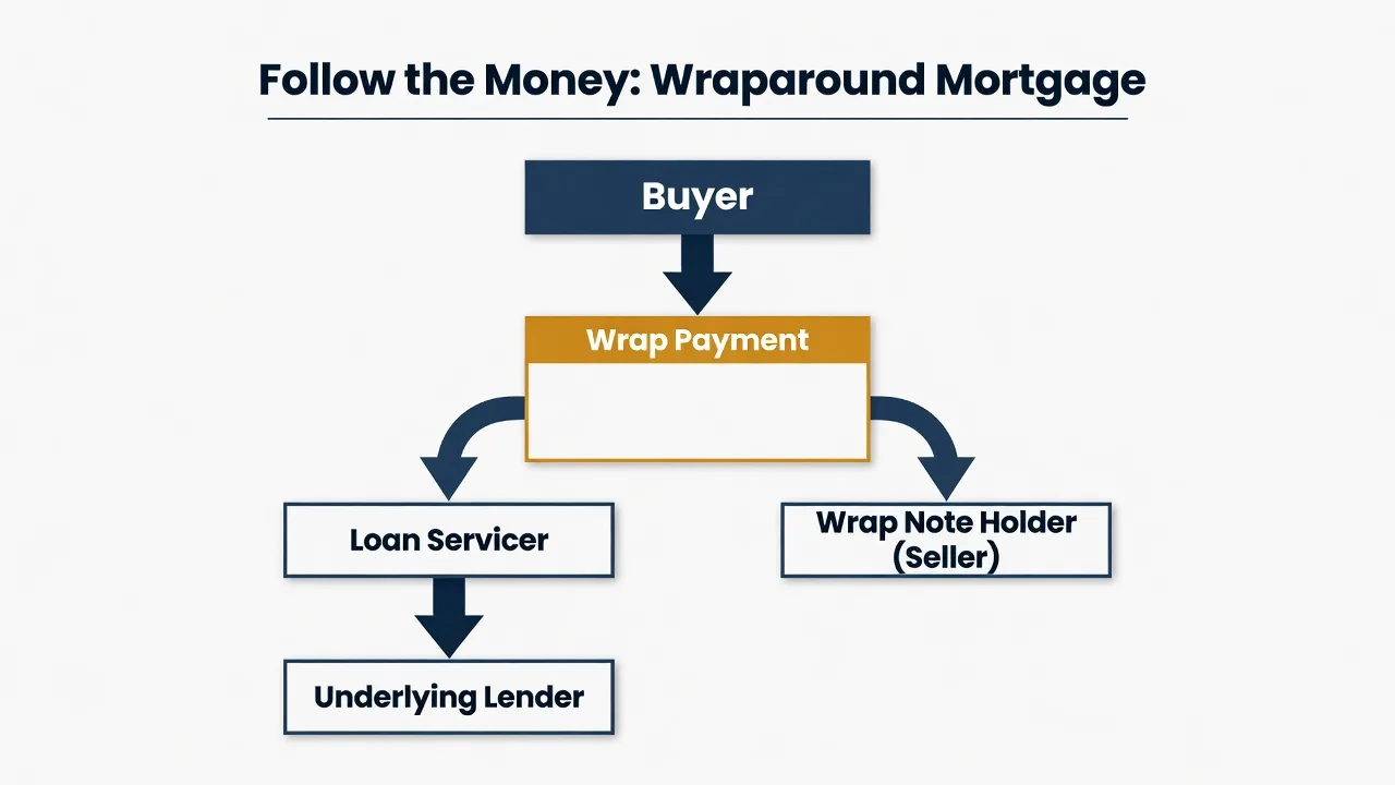 Wraparound Mortgage payment flow diagram