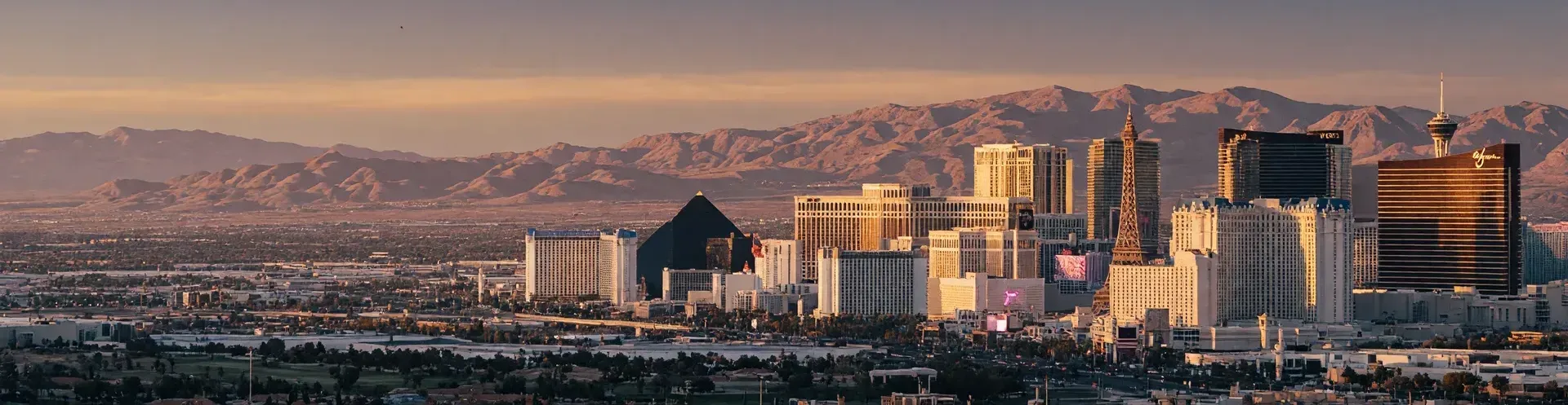 Golden-hour Las Vegas skyline