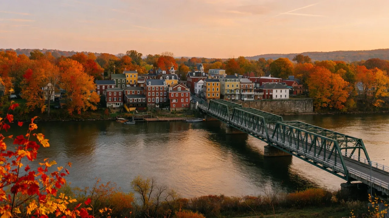 New Hope river town along the Delaware River