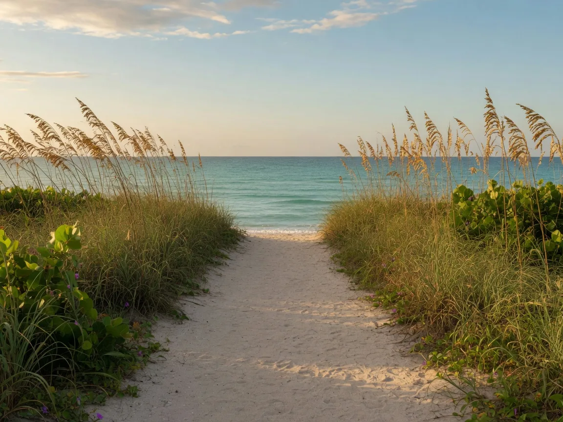 Seagate beach access in Delray Beach with pristine sand and turquoise water near the neighborhood