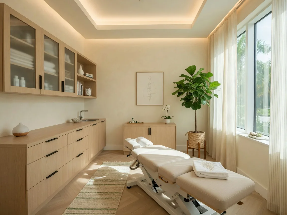 Modern treatment room at Spinal Connection Rehab & Wellness Center in North Miami Beach