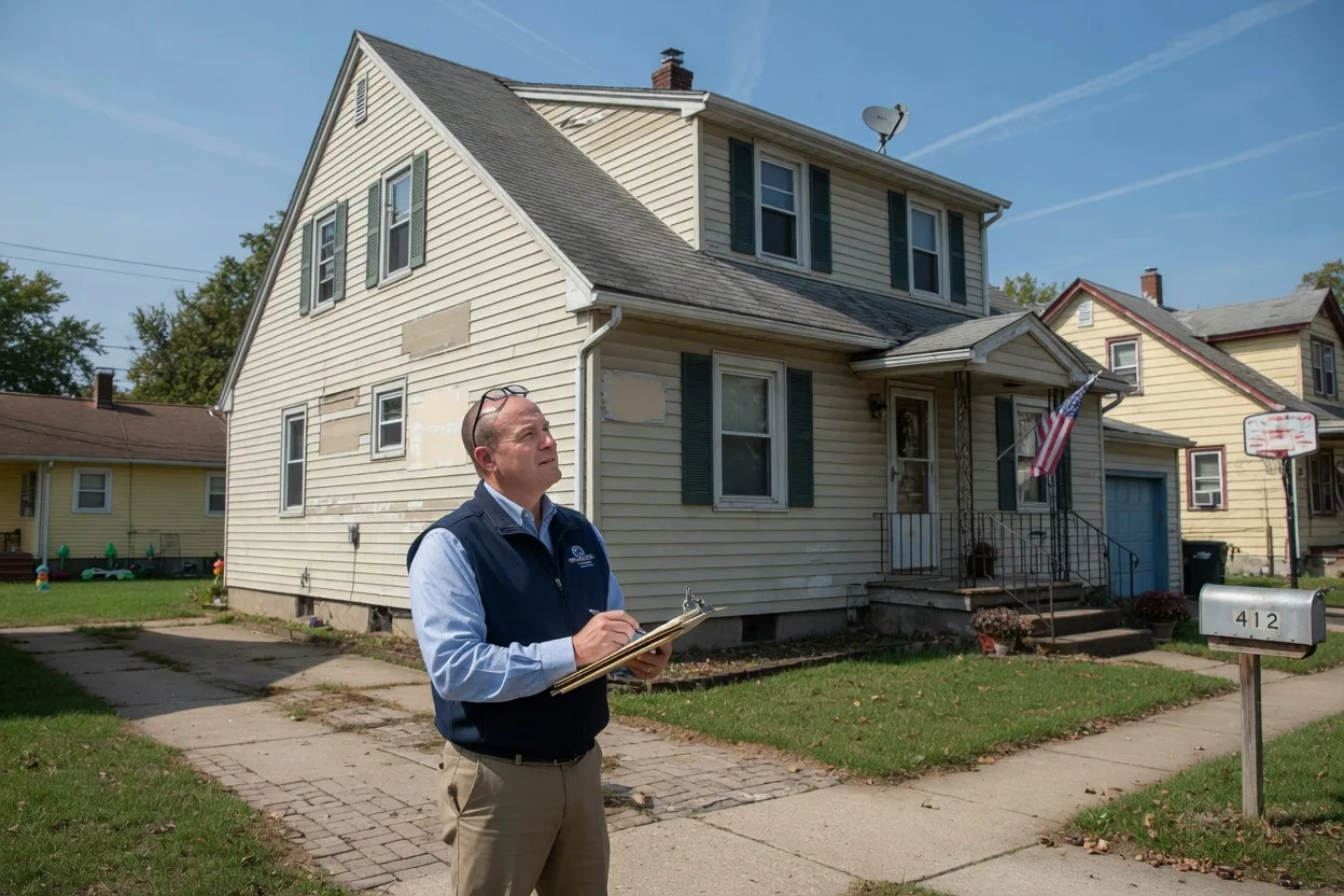 A home exterior in Northeast Ohio, photographed for a real estate appraisal context